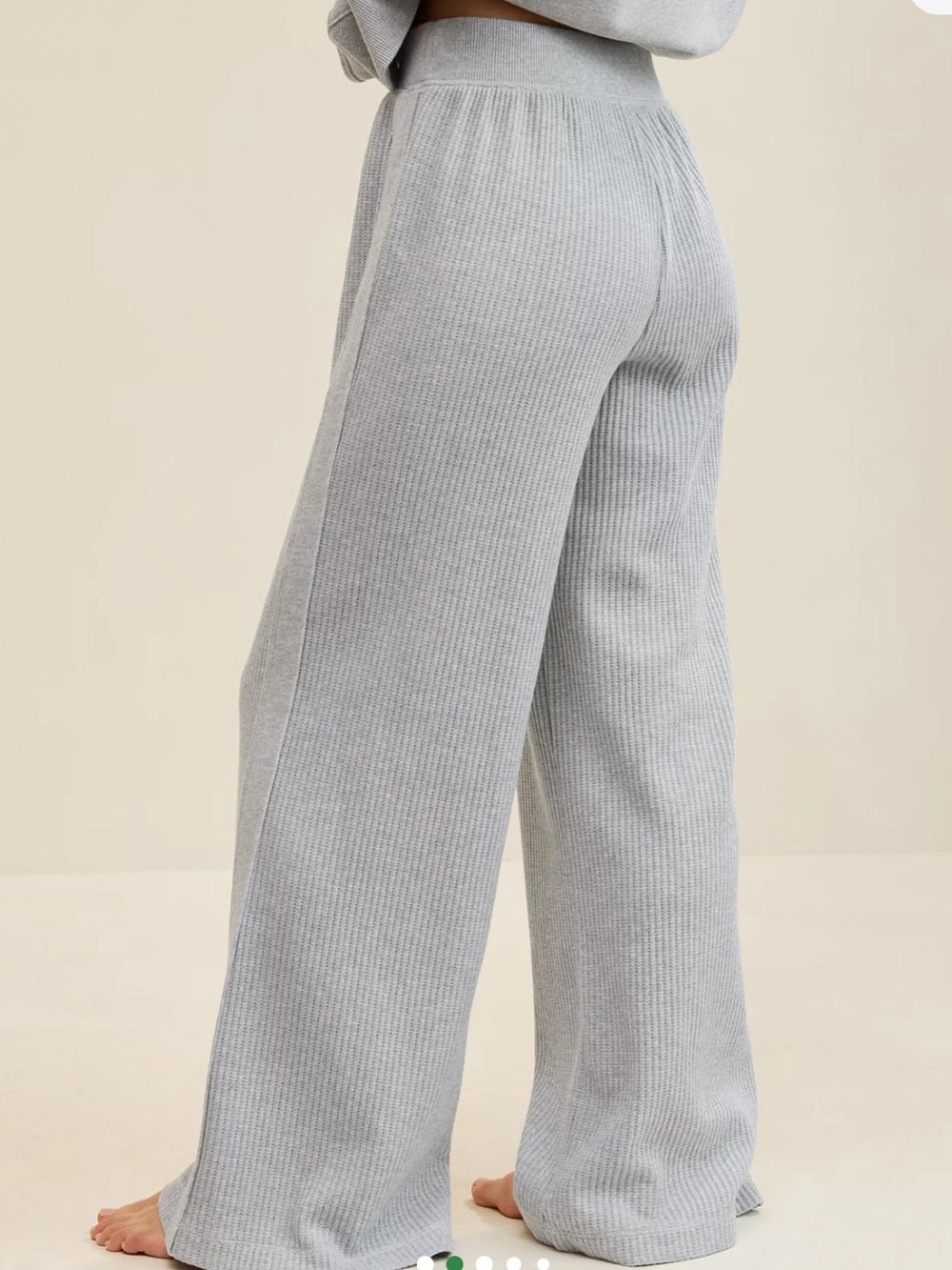 Aerie Essential Waffle Trouser | Heather Grey